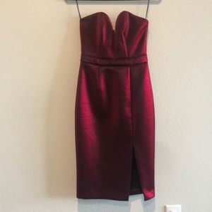 ASOS Red Wine-colored Sweetheart midi dress